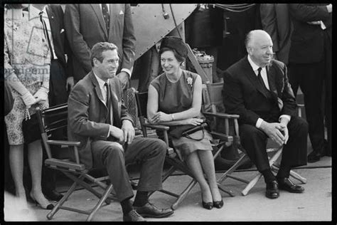 Paul Newman Princess Margaret And Alfred Hitchcock On The Set Of Torn Curtain B W Photo