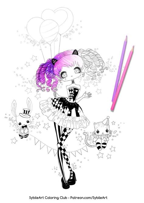 💜 Harlequin Coloring Page 💜 Sybile Art On Patreon Fairy Coloring