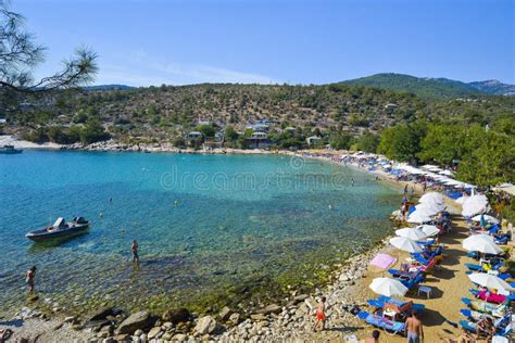 Thassos Greece September 05 2016 Beautiful Aliki Beach Thassos