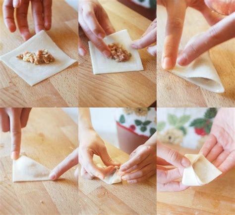 Step By Step Photos To Show How To Fold Chinese Dumplings Wonton