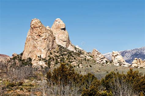 A Rock Formation In The City Of Rocks National Monument Stock Image