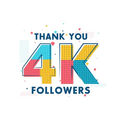 Thank You 4k Followers Celebration Greeting Card For 4000 Social