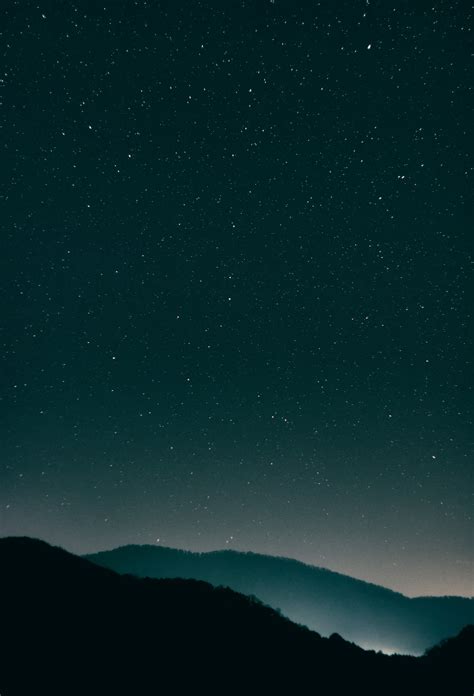 Mountains Under Starry Night Sky Pictures Stock Images Free Night