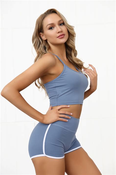 Solid Color Sexy Hips Bra Shorts Sports Fitness Suit Sports Wear Yoga Wear