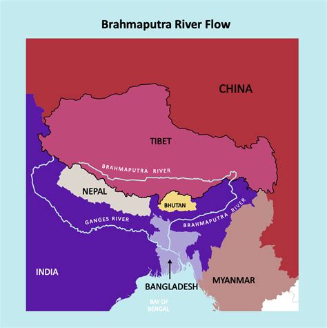 Brahmaputra River Flow South China Sea Brahmaputra River Global