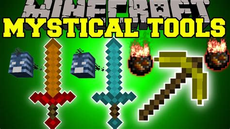 Minecraft Mystical Tools Wither Skull Sword Torch Pickaxe And More
