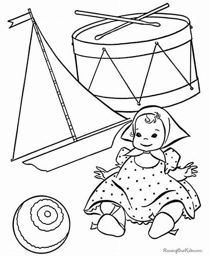Toys Coloring Pages Christmas Toy Printable Train