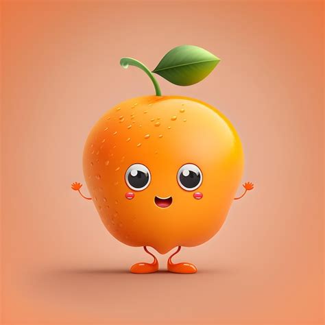 Personaje De Dibujos Animados De Naranja Foto Premium