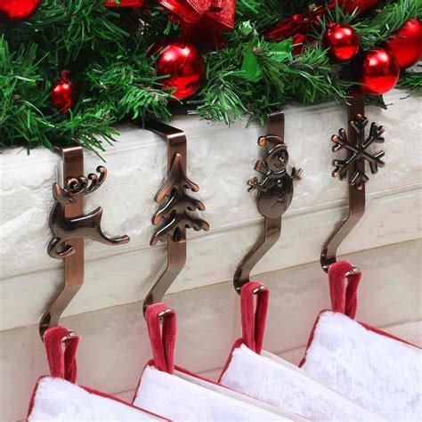 Snowman Family Stocking Holder Cast Metal Mantle Decor Christmas Decorations Hearth Decor
