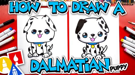 How To Draw A Cartoon Dalmatian Puppy - Art For Kids Hub