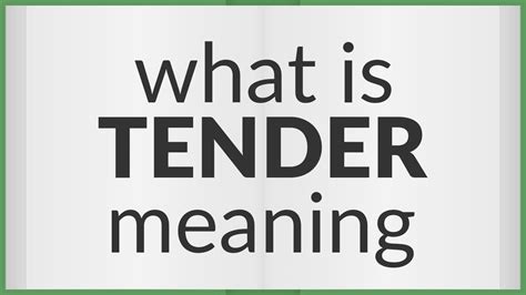 Tender Meaning Of Tender Youtube