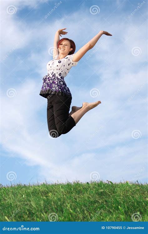 Jumping Woman Stock Image Image Of Twenties Freedom 10790455