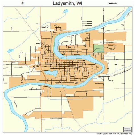Ladysmith Wisconsin Street Map 5540850