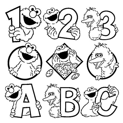 Sesame Street Numbers Coloring Pages Free