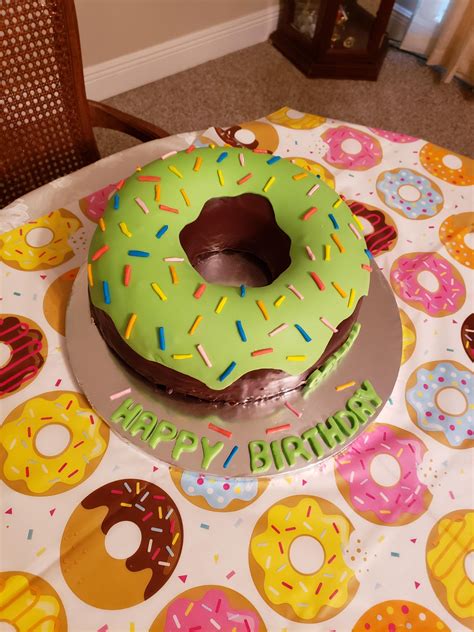 Baked My Sons Birthday Cake Chocolate Donut Cake Baking