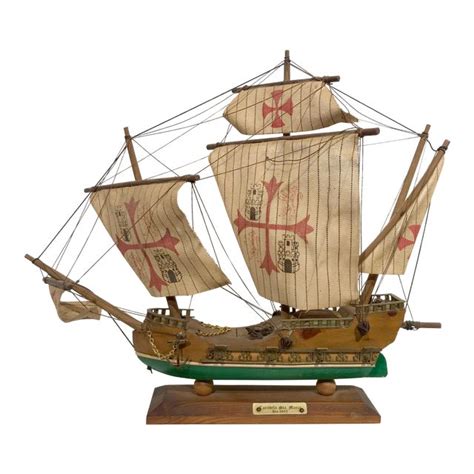 Vintage Christopher Columbus Santa Maria 1492 Scaled Model Ship Chairish