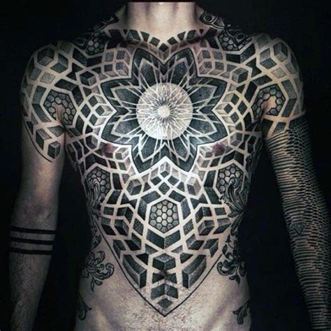 Sacred Geometry Geometric Chest Tattoos For Men