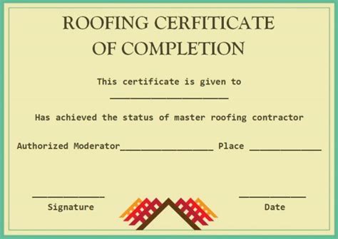 Printable Roofing Certificate Of Completion Get Your Hands On Amazing