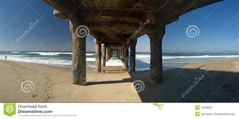 Beauty Under The Manhattan Beach Pier Stock Image Image Of Panoramic