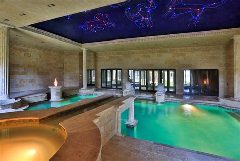 Indoor Roman Bath House Mediterranean Swimming Pool And Hot Tub