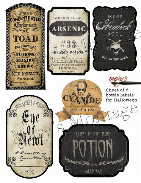 Halloween Bottle Labels Download And Print Halloween Bottle Labels