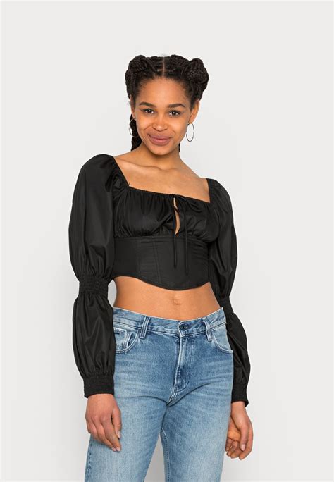 missguided white puff sleeve milkmaid blusa black negro zalando es