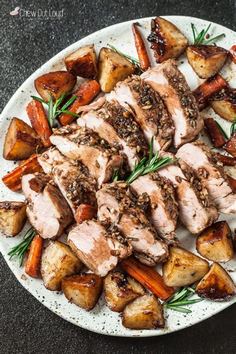Coat meat with 3 tablespoons of seasoning mixture. Sheet Pan Roast Pork Tenderloin with Potatoes | Chew Out ...