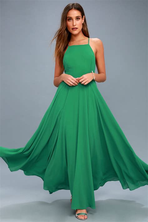 Beautiful Green Dress Maxi Dress Backless Maxi Dress Lulus