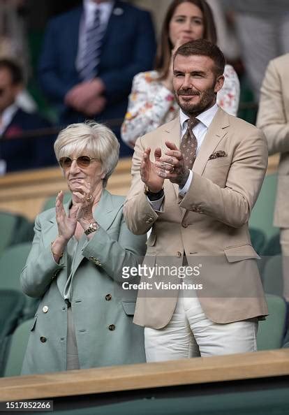 David Beckham And His Mum Sandra Watch The Action On Centre Court