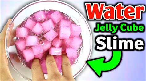 Asmr Jelly Cube Slime💦👅🎧 How To Make Jiggly Water Slime At Home Youtube