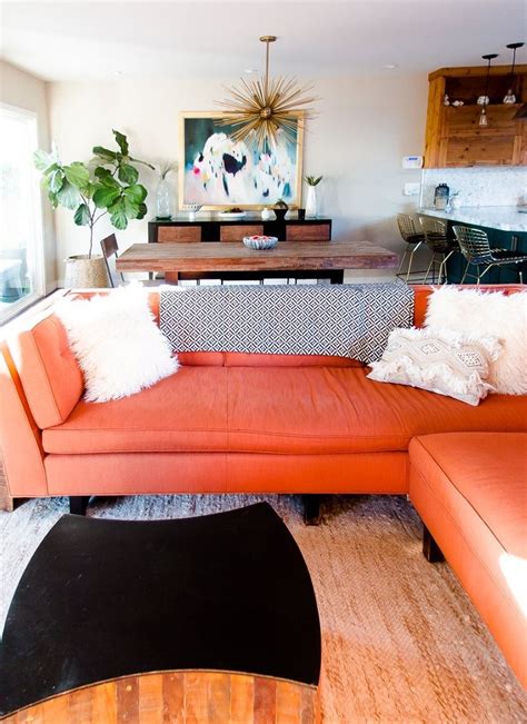 30 Orange Couch Living Room