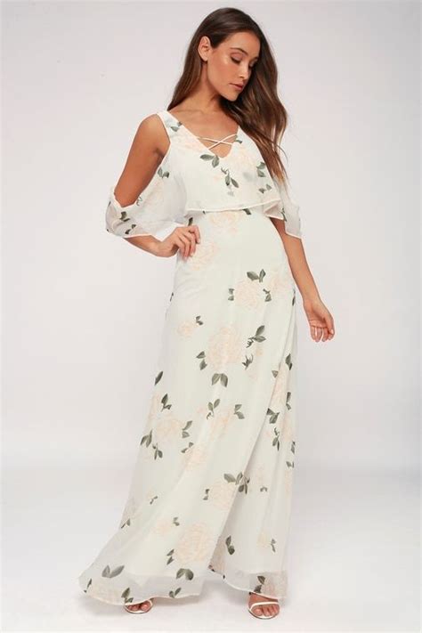 The Very Thought Of You White Floral Print Maxi Dress Floral Chiffon