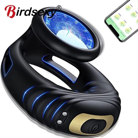 Bluetooth Wireless Remote Control Vibrating Cock Ring Delayed Ejaculation Penis Ring Vibrator