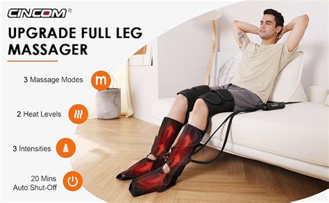 Cincom Leg Massager For Circulation With Heat Foot Calf And Thigh Air Compression Leg