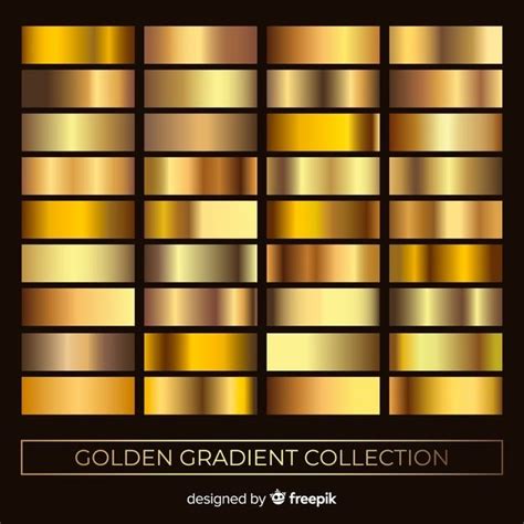 Metallic Texture Gold Gradient Set Gold Digital Art Gold Drawing