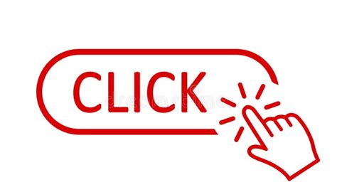 Click Button With Hand Pointer Clicking Click Here Web Button
