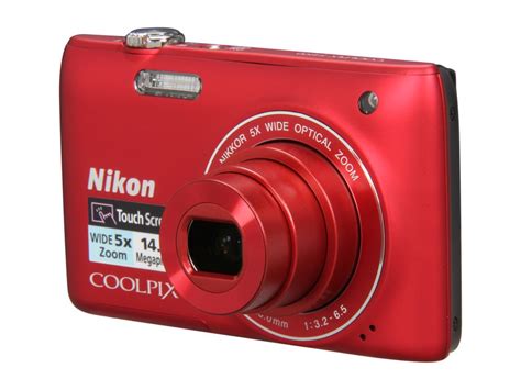 Nikon COOLPIX S4100 Red 14 0 MP 26mm Wide Angle Digital Camera Newegg Com