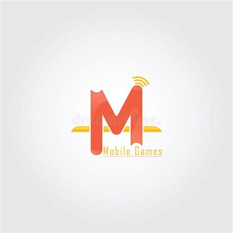 Mobile Games Logo Orange And Yellow Vector Logo Design Stock Vector