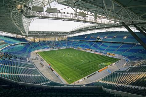 Home stadium red bull arena (leipzig). Interior Red Bull Arena, Leipzig, Alemania. Capacidad 44.199 espectadores, Equipo local RB ...