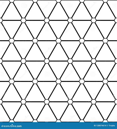 Seamless Triangles And Hexagons Pattern Geometric Texture Stock Vector