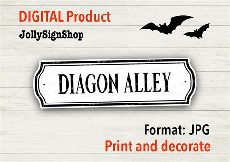 Diagon Alley Printable Street Sign Digital Cheap Printable  Eco