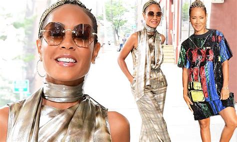 Jada Pinkett Smith Goes For Gold In A Pantsuit Before Rocking Colorful