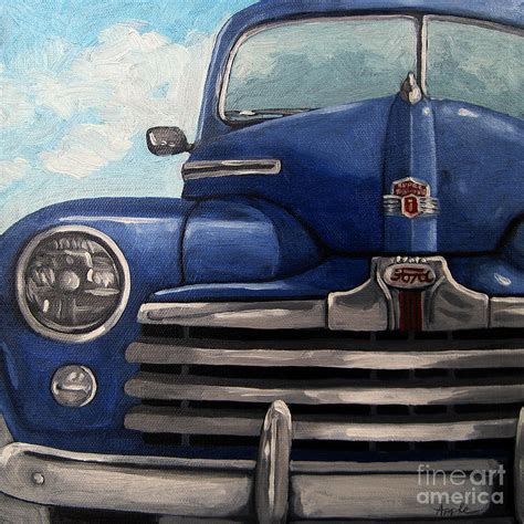 Vintage Blue Ford Car Painting Painting By Linda Apple Fine Art America