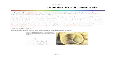 Valvular Aortic Stenosis Pdf Document