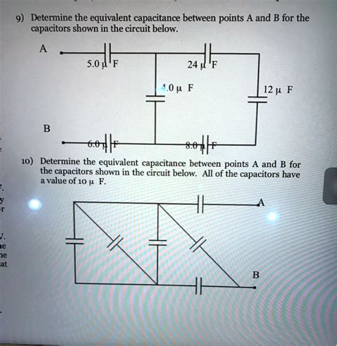 Solved 9 Determine The Equivalent Capacitance Between Points A And B