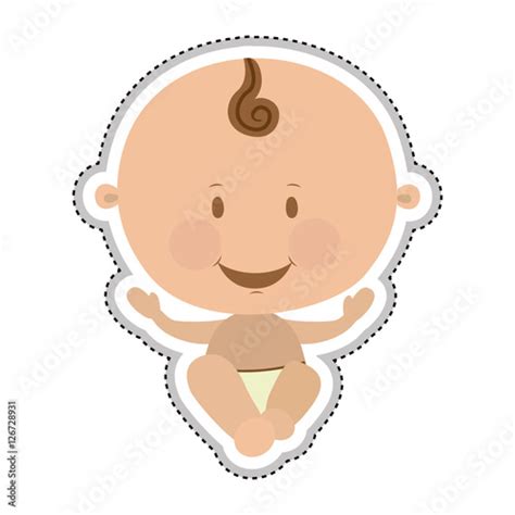 Cute Baby Boy Icon Image Vector Illustration Design Stock Image And