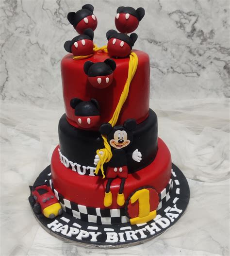 3 Layer Mickey Mouse Cake Yummy Cake