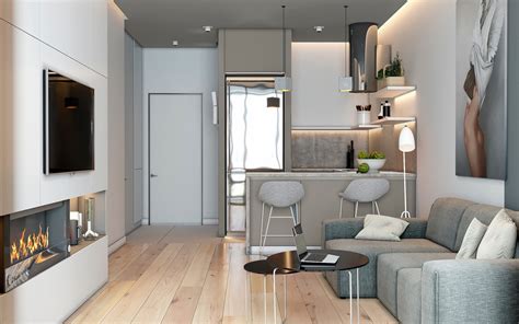 Sempre più apprezzato in termini di progettazione di interni, il soggiorno con cucina a vista permette di vivere pienamente la zona living della casa favorendo comunicazione ed interazione. Minimalist Apartment Design Combined With Modern Interior ...