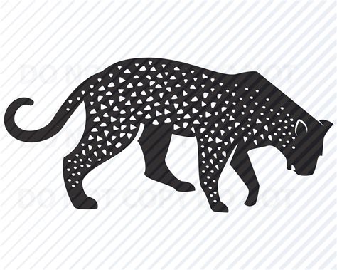Leopard Svg Files For Cricut Black And White Cut Files Vector Etsy