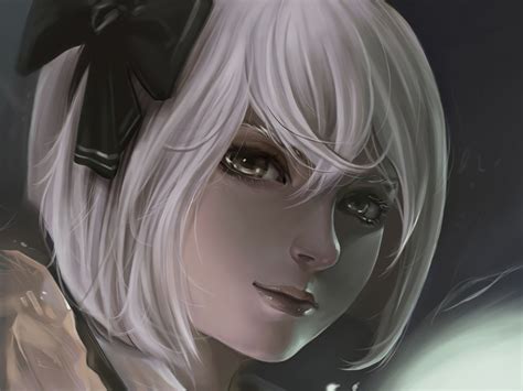 Original Short Hair Artwork White Hair Anime Girls